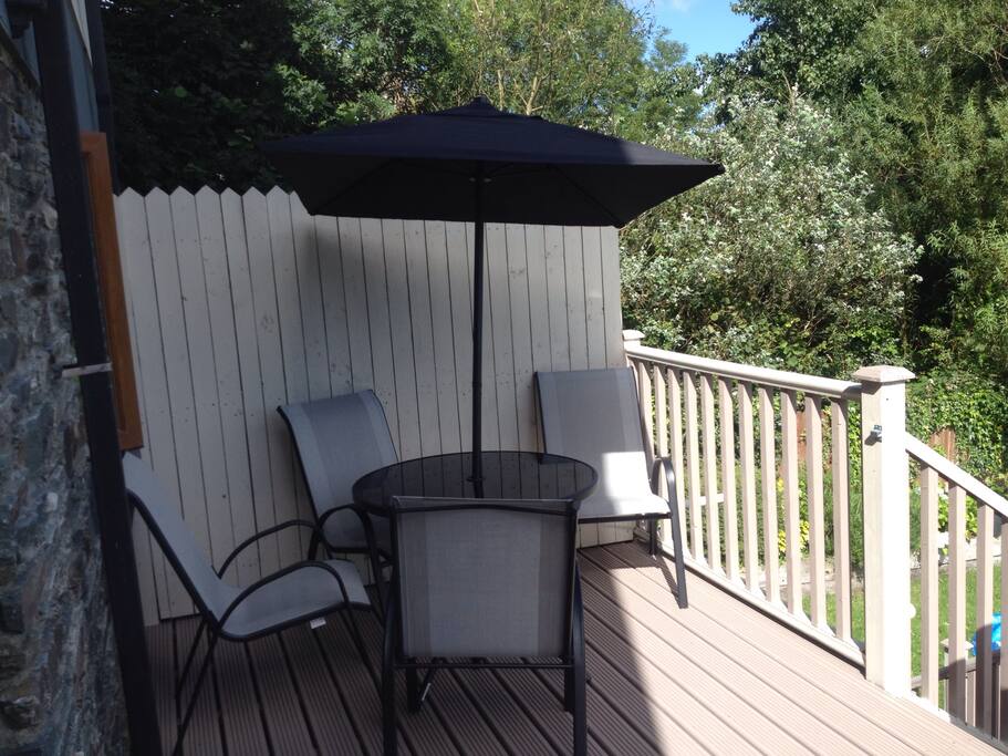 Private balcony with furniture
