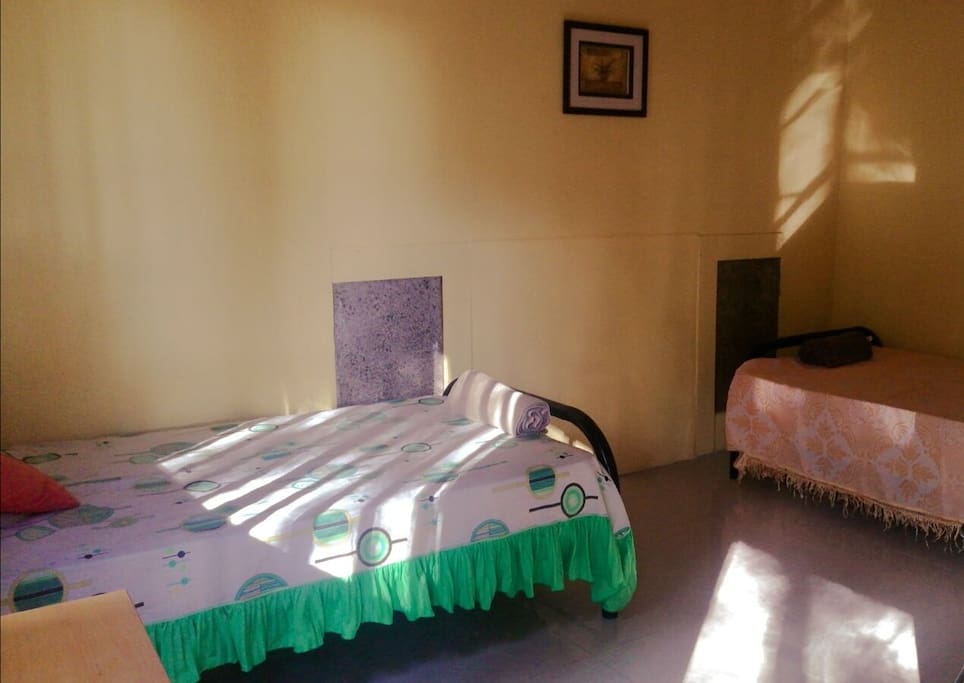 Habitación individual con dos camas.