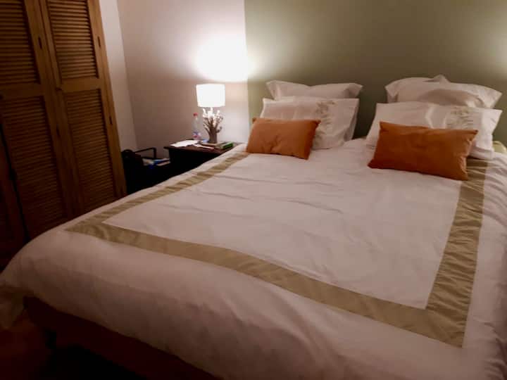 带有顶露台的卧室