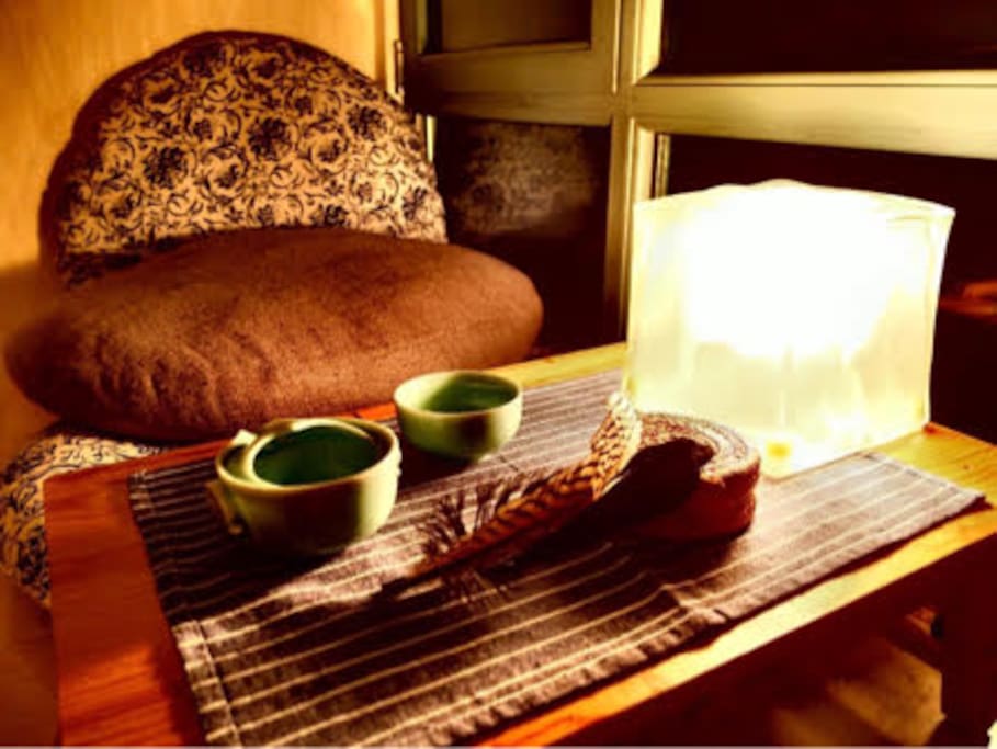 Reading nook with tea table