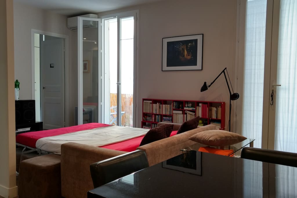 Living room with sofa-bed