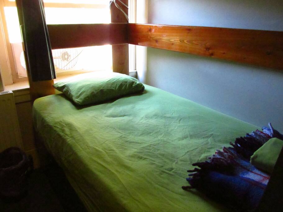 Each bed has privacy curtains, outlets, fans, and lights.
