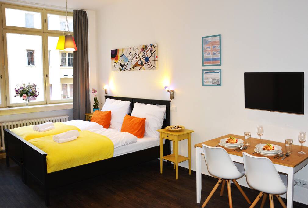 very bright room