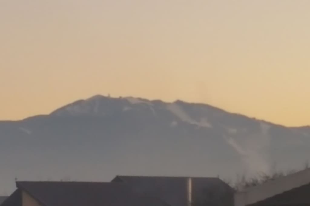 zoom view from Bedroom 3 balcony - Postavaru mountain, main ski sloapes in Brasov / Poiana Brasov