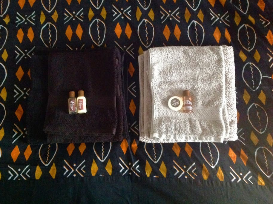 Towels and toiletries for your comfort.