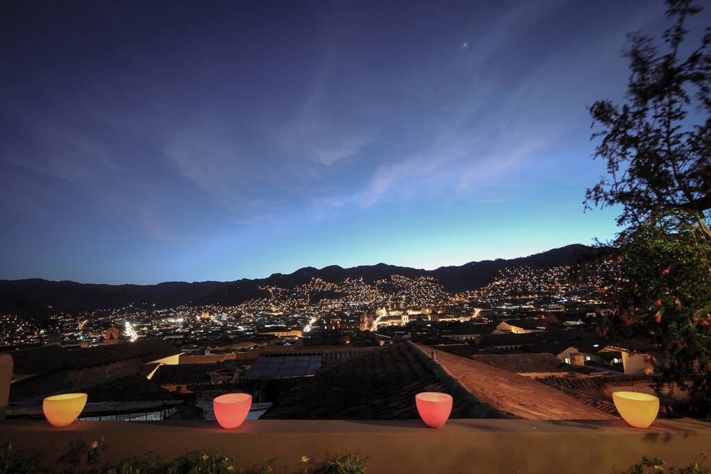 A night view of the city.