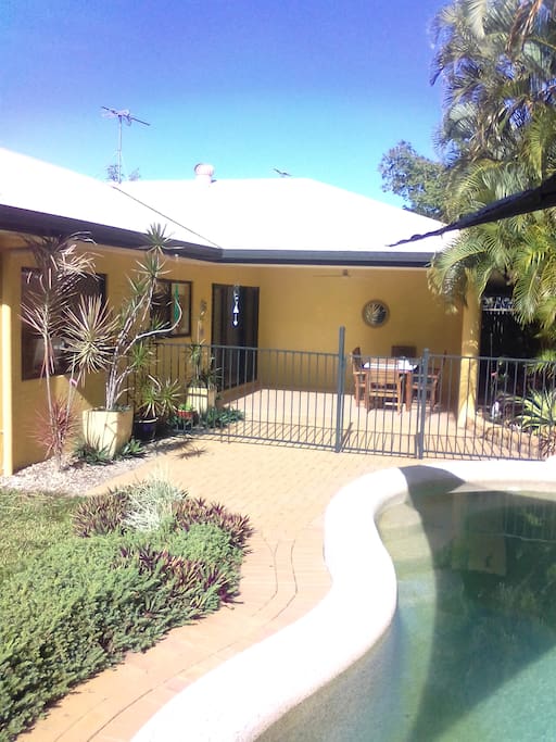 Shaded Patio, Tropical Garden and
Sparkling Pool