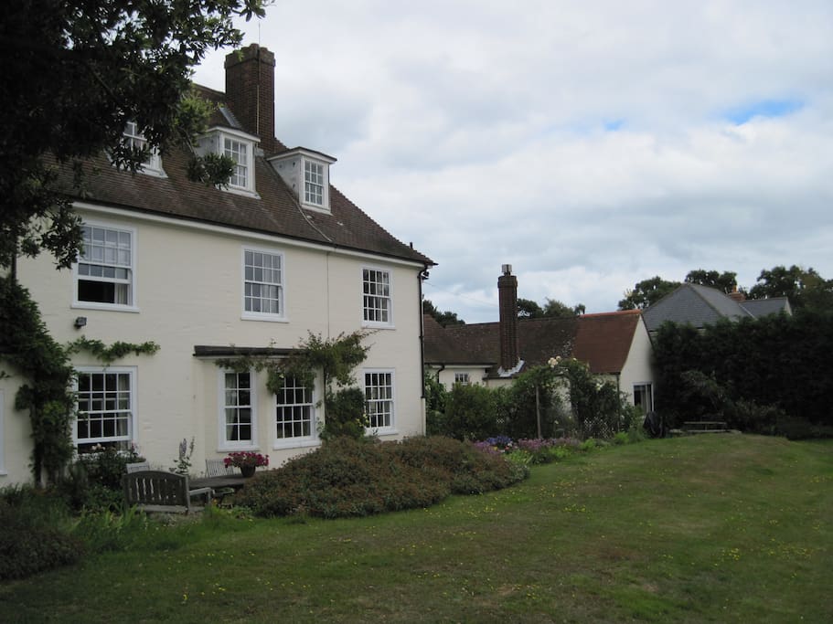 Cob House with Beaver Cottage to right