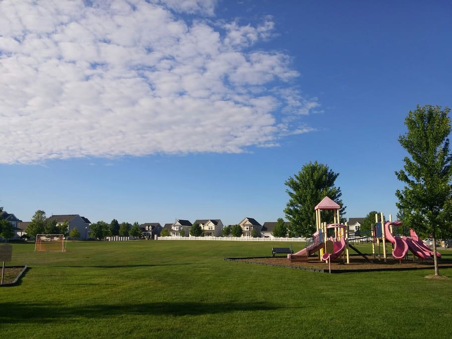Large common area park, ~100 yard walk from our front door.