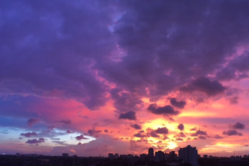 Panoramic sunsets from the balcony