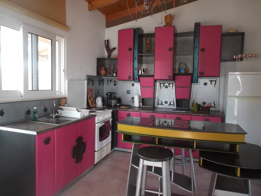 The tailormade apartment, 90 sqm, sleeps 6 guests. Fully equipped kitchen.