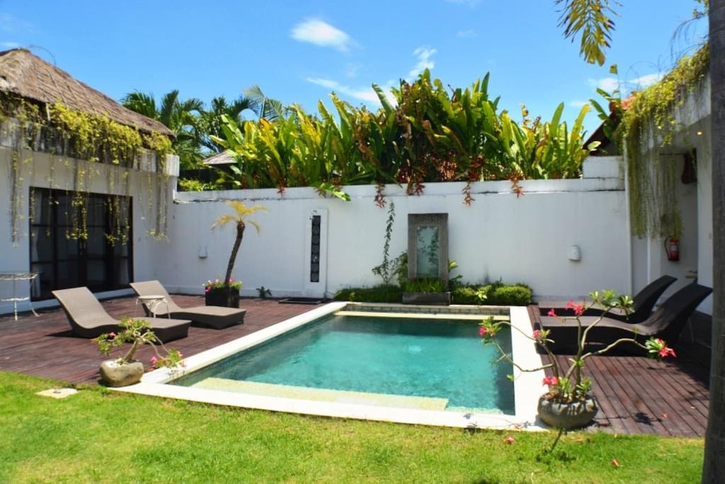 Two bedrooms, two bathrooms with private pool and garden