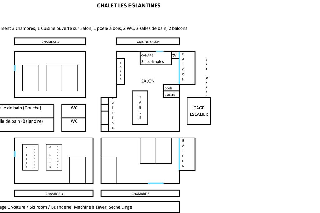 Plan des pièces et chambres