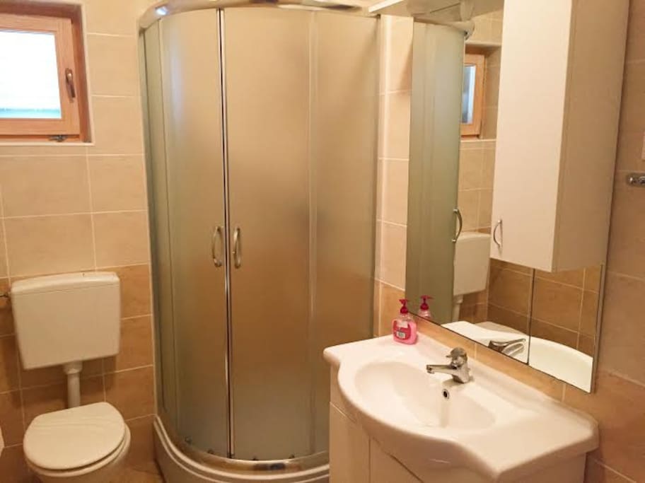 bathroom with a shower