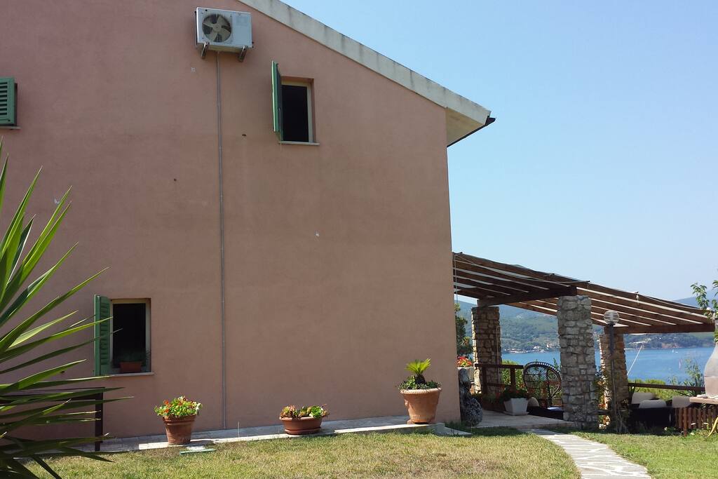 la casa e il giardino esterno