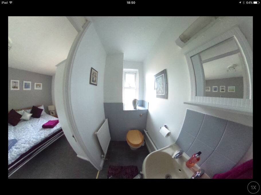 En suite toilet and washbasin