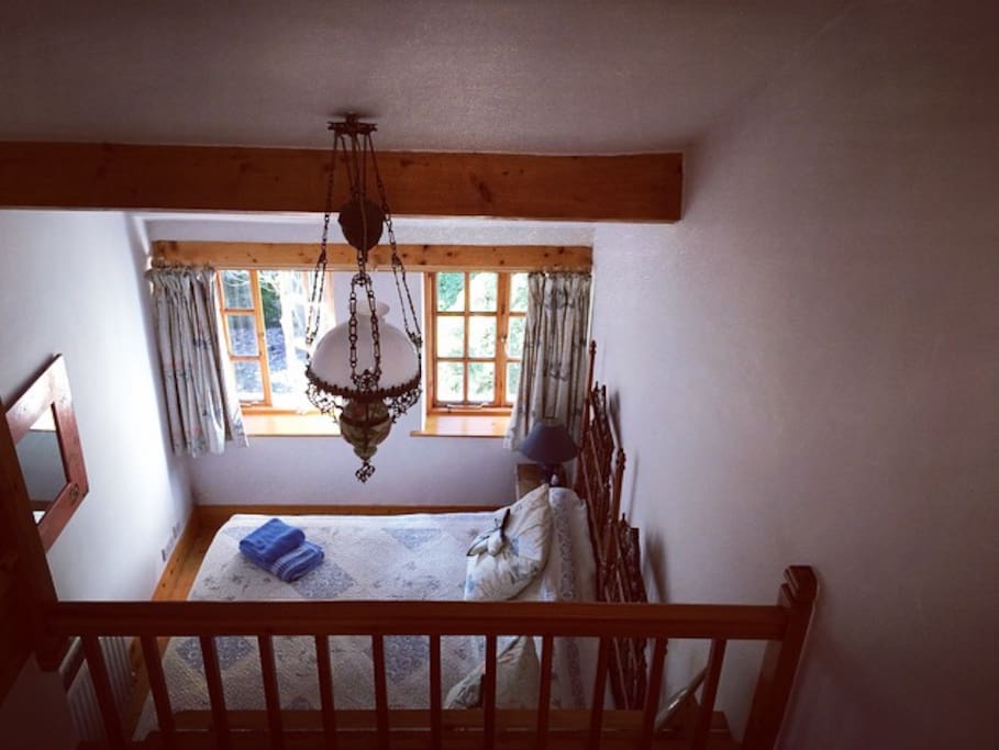 Down to the bedroom from sitting room