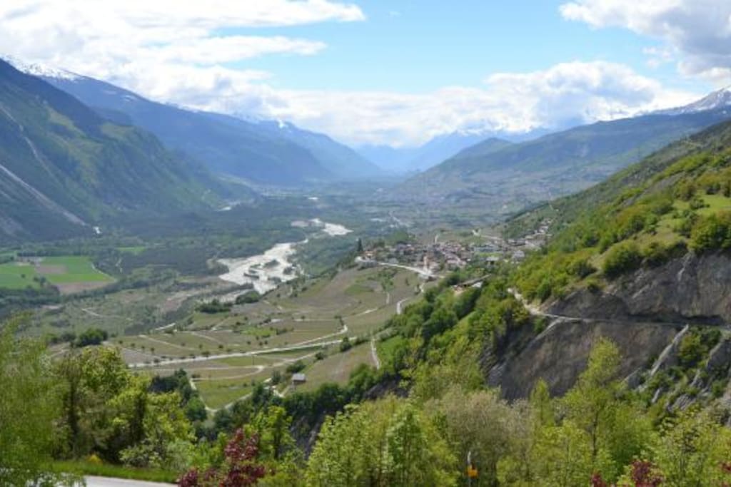 Blick ins Rhônetal vom Balkon