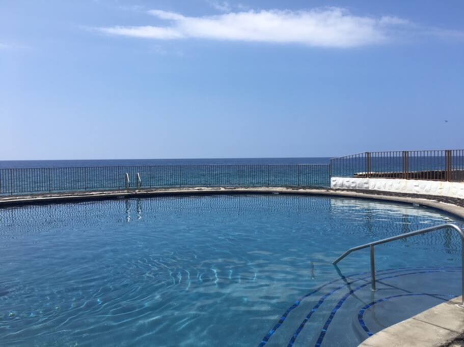 Enjoy this beautiful ocean front pool steps away from your lanai