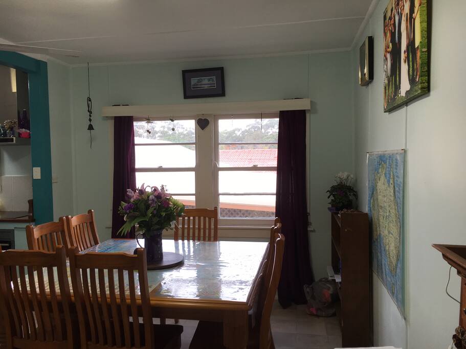 Dining Room indoors. Seats 8 people.