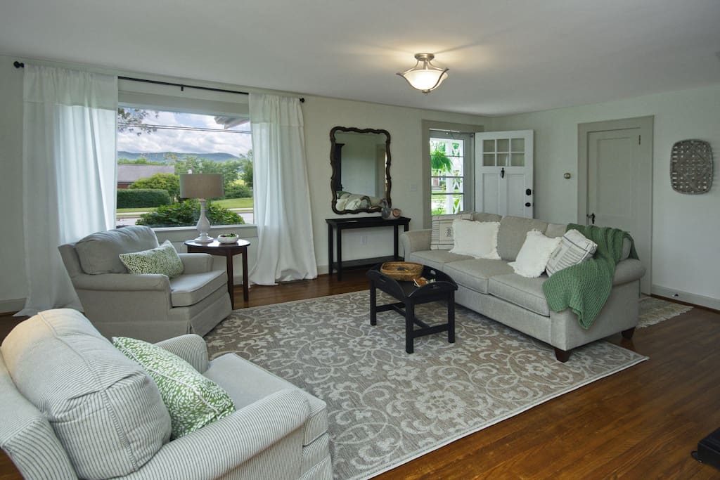 Living room with mountain view.