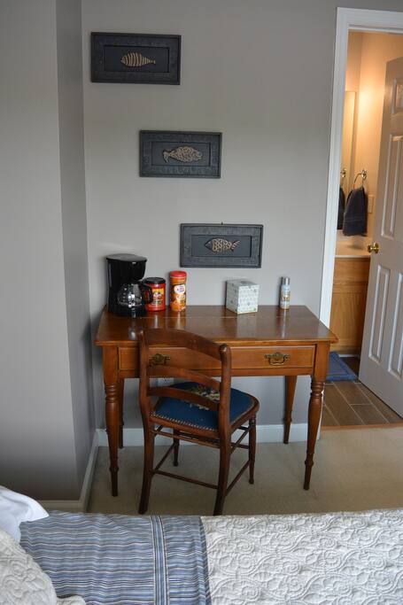 Desk and coffee machine