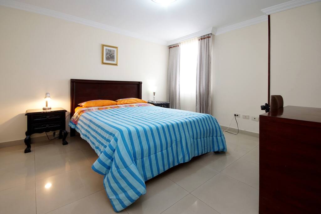 light room with double bed
