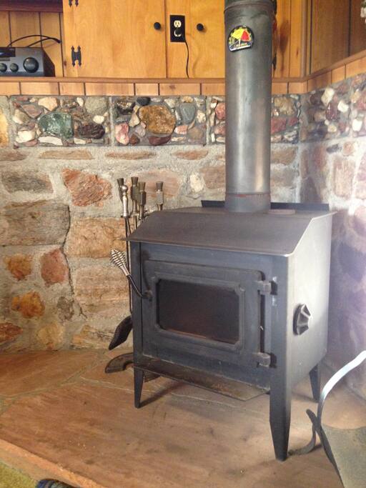 Wood Burning stove keeps you toasty during the cold Julian nights!