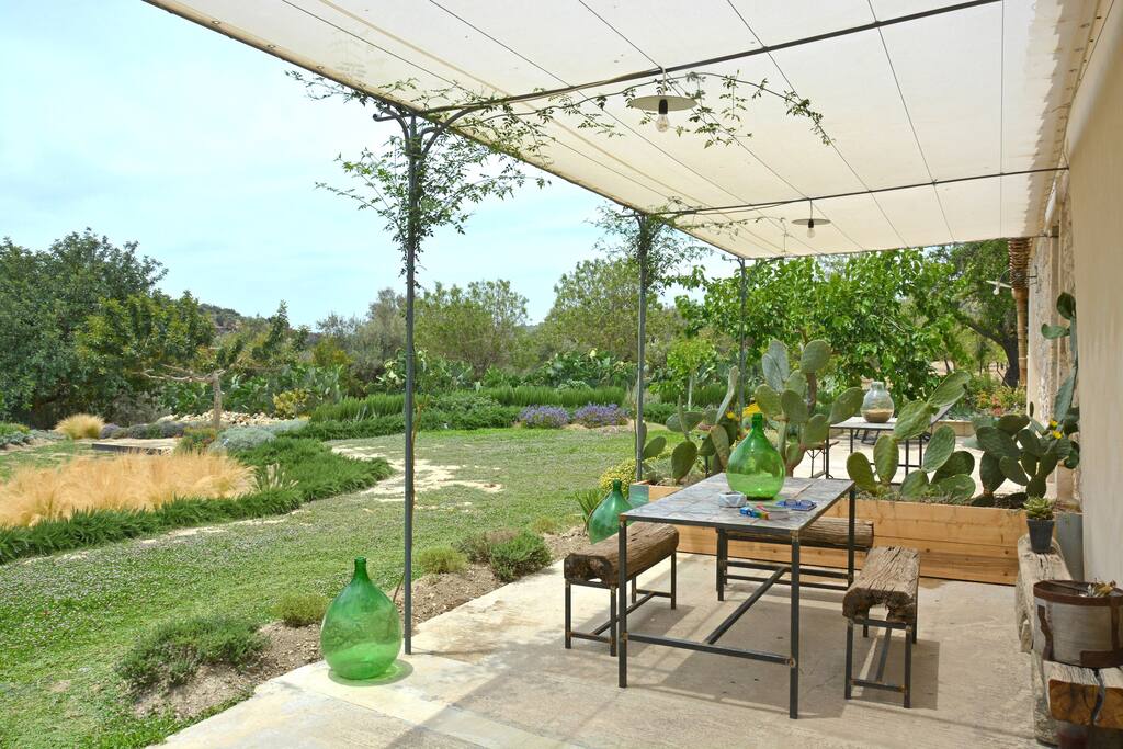 View to the beautiful garden