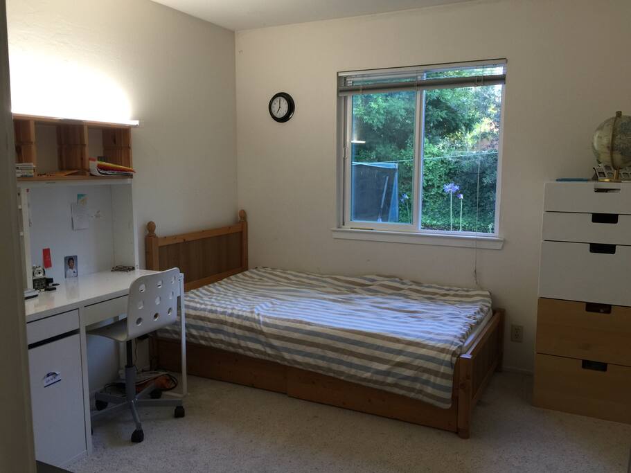 Single bed and desk