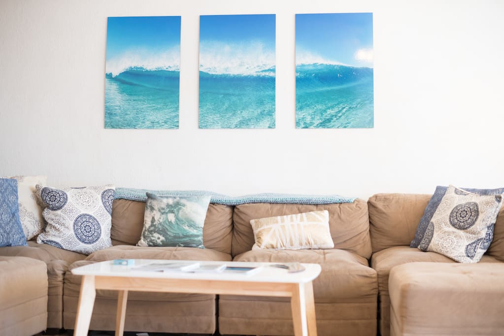 Retro surf inspired living room