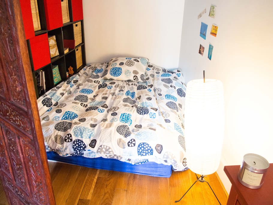 ...and a secluded sleeping area with a double bed.