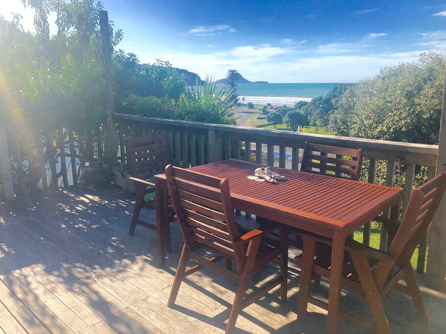Table on balcony