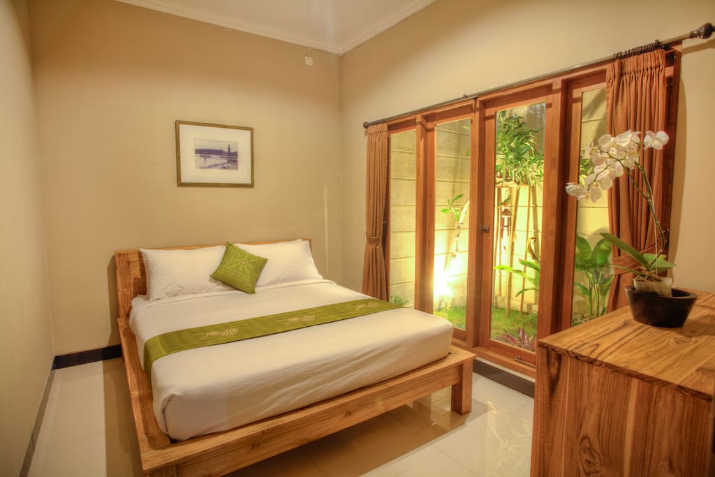 bedroom with garden view