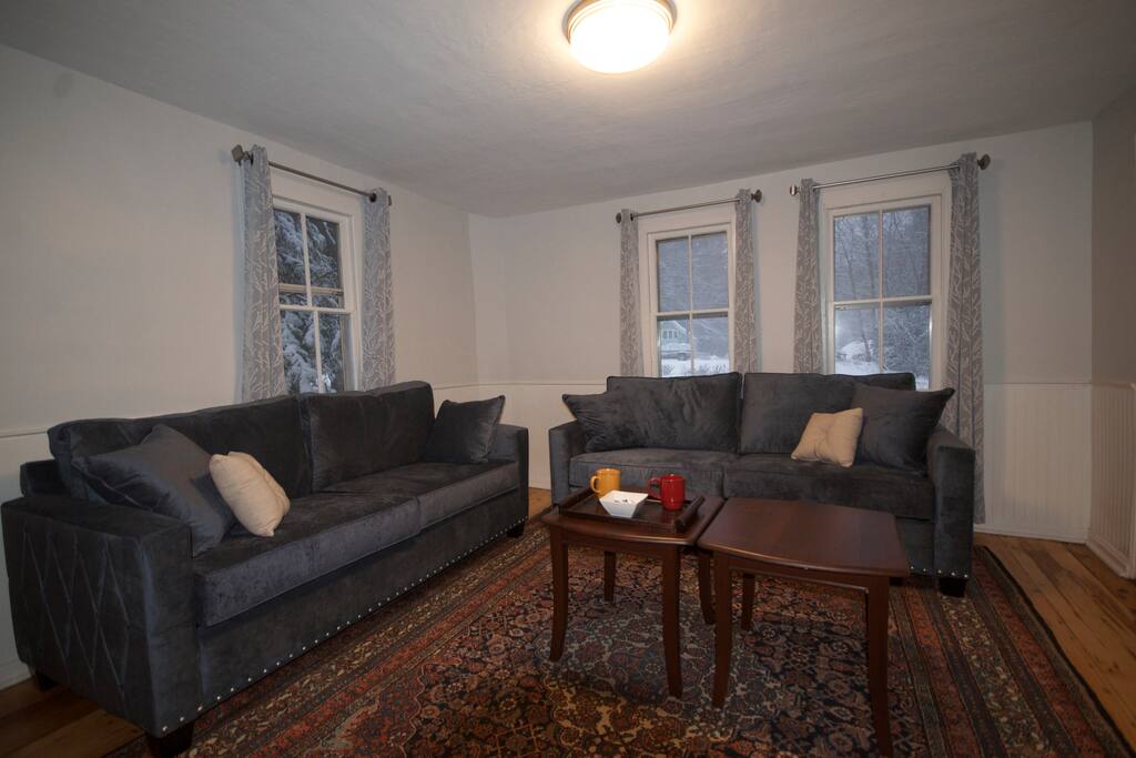 Living room - sleeper sofa has memory foam mattress
