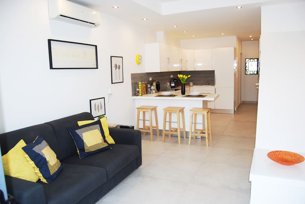 Sofa Bed & Kitchen