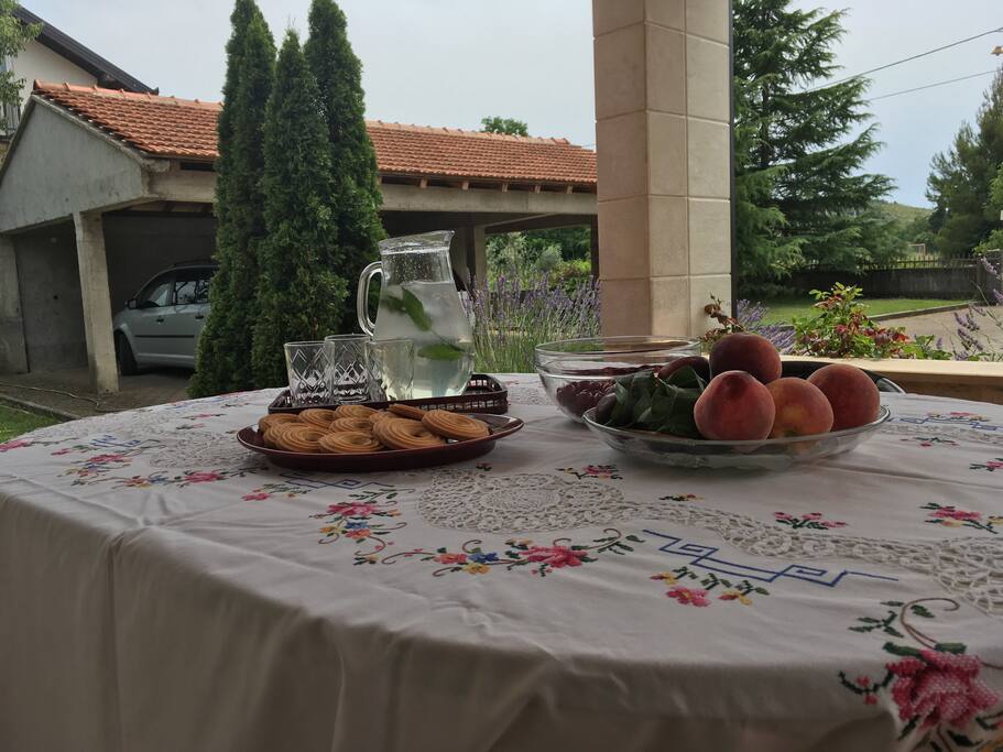 Terrace with the parking place