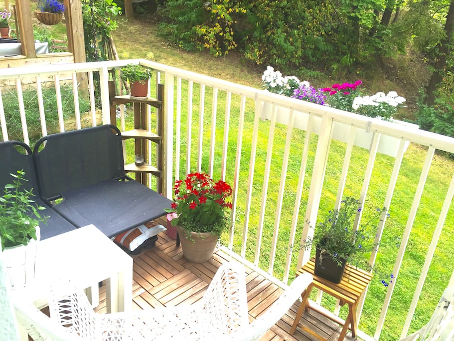Sunny balcony in a calm area