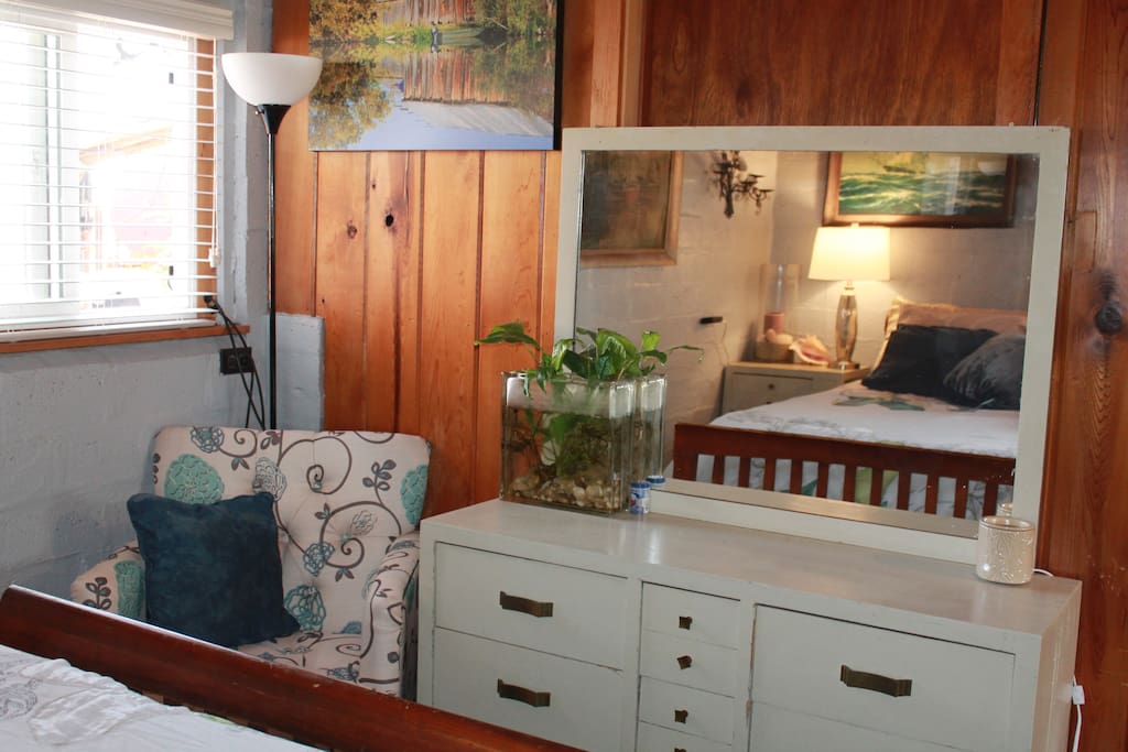 Bedroom dresser and chair