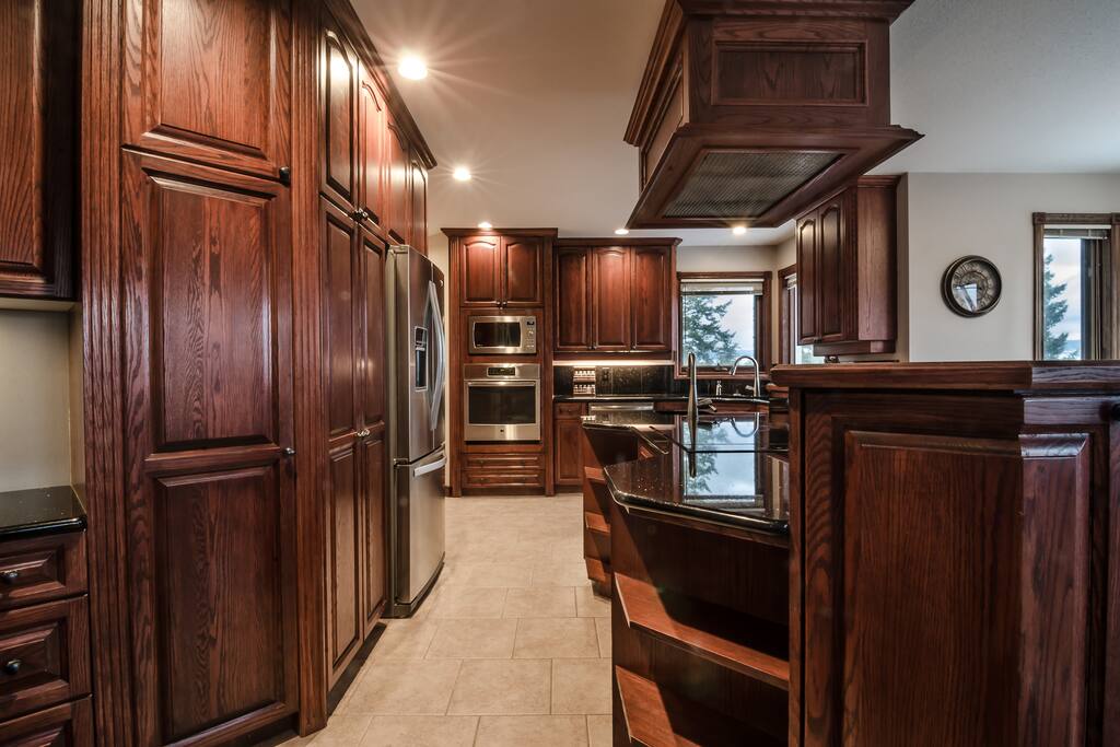 View of kitchen from family room