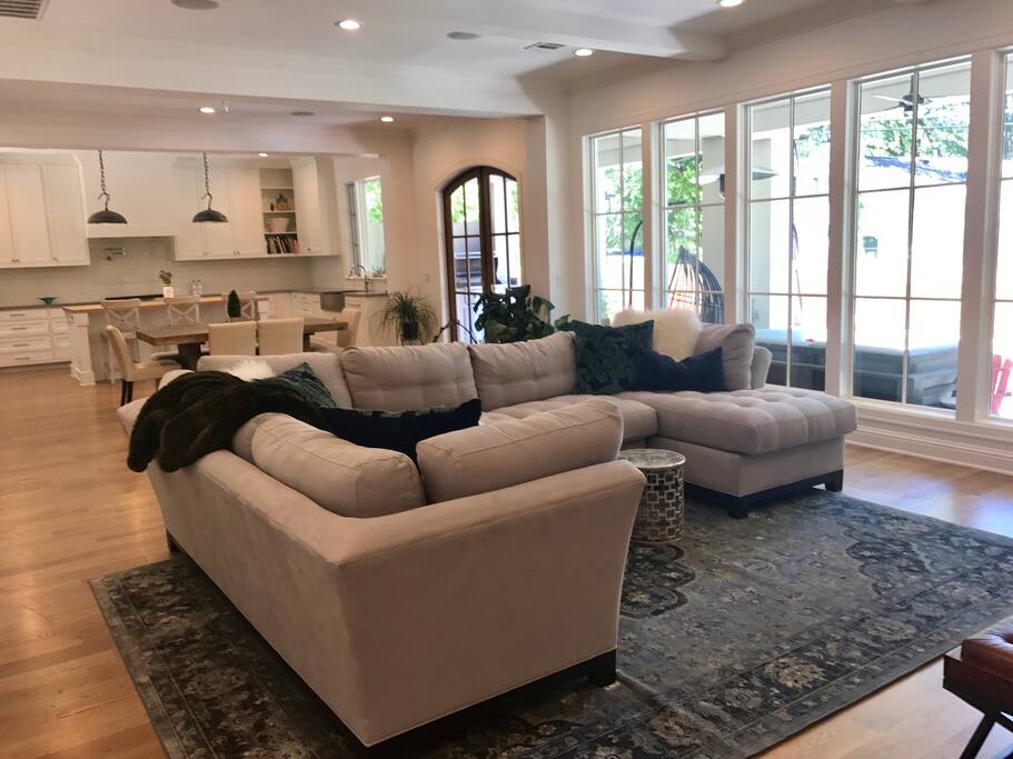 Great room is perfect for spending time with friends or family