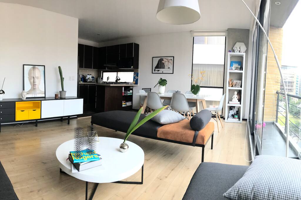 Living room and kitchen