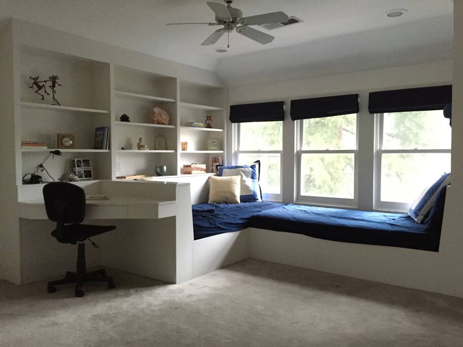 Desk/work area and two built in twin beds