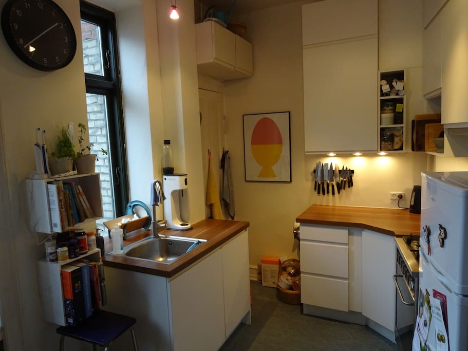 Kitchen in open plan with the living room.