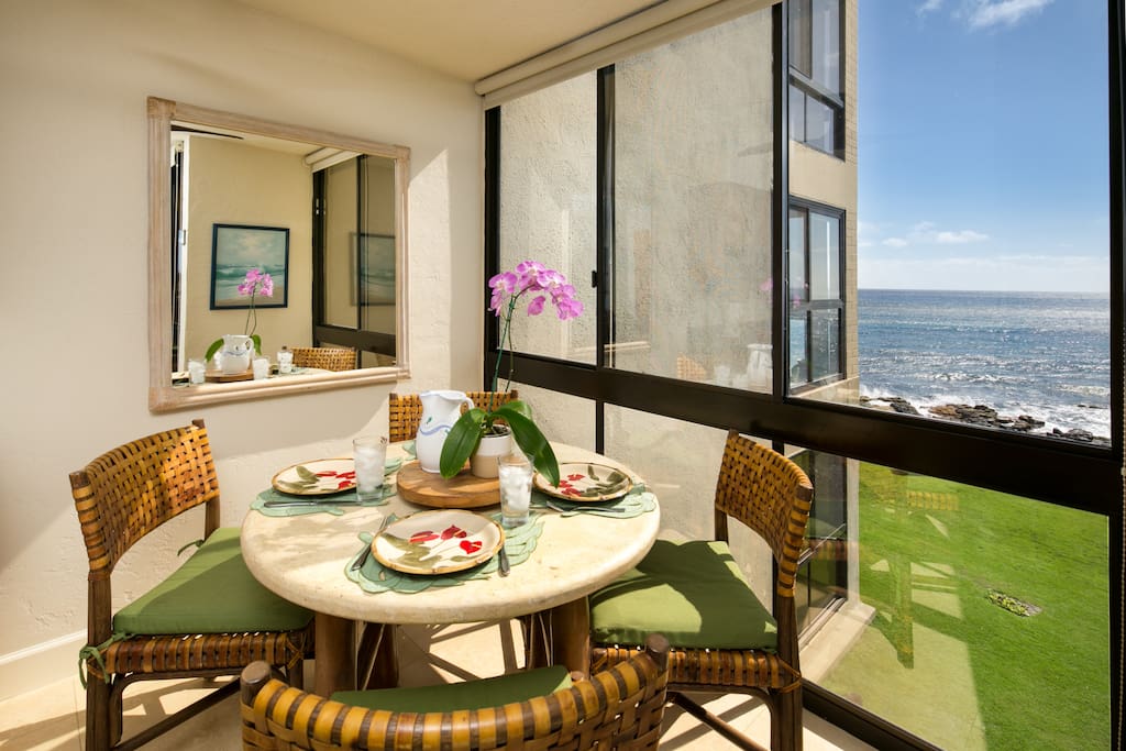Dine and drink in warmth and bright sunshine.