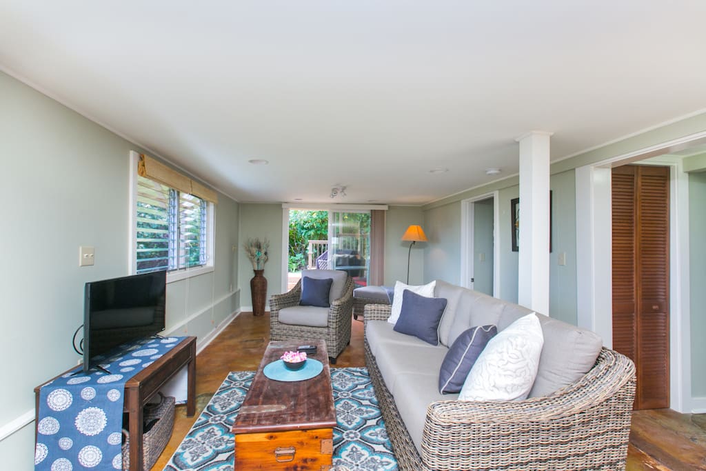 Living room overlooking the patio
