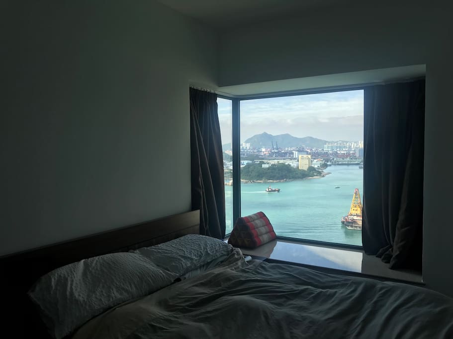 Amazing view from the bedroom. Comfortable queen size bed