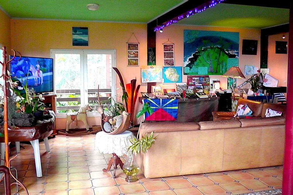 le grand salon avec télé grand écran
