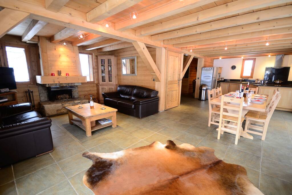 The living area is open plan and spacious with different socialising areas