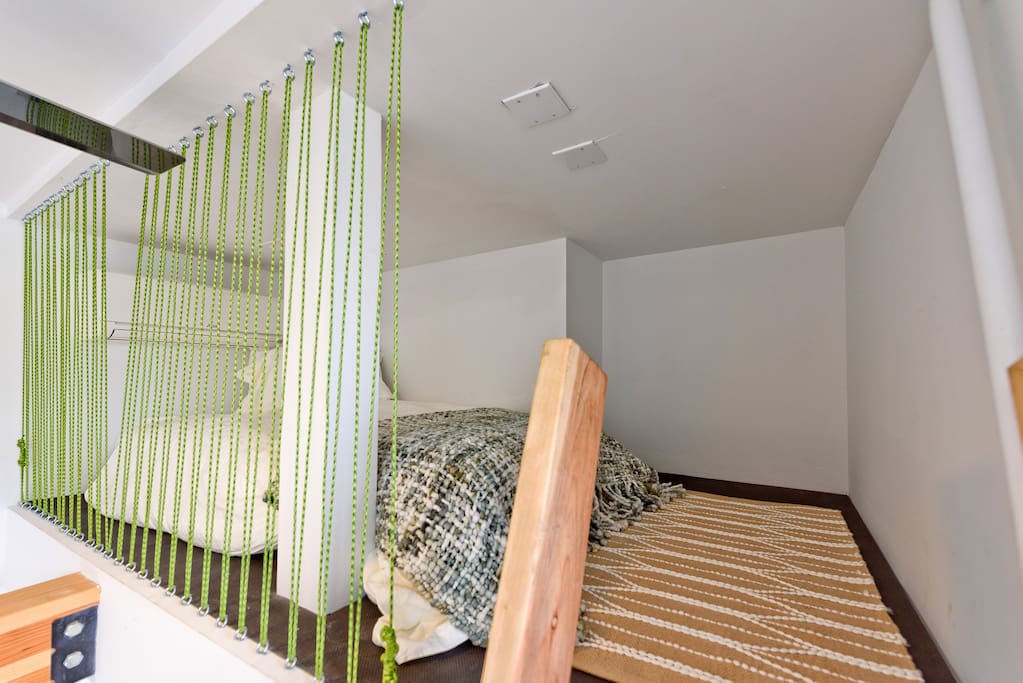 Two twin beds are accessible via the loft ladder.